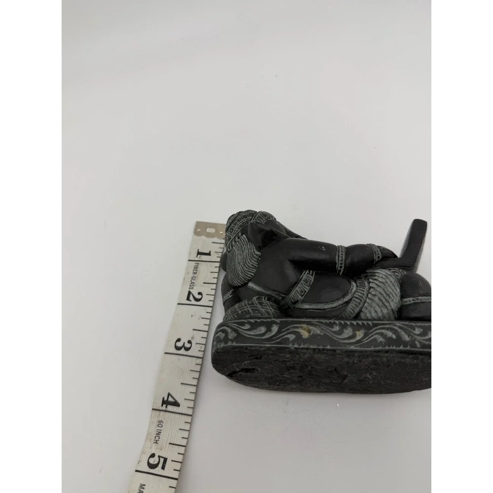 Lord Ganesha Statue‎ Using Laptop Black Carved Figurine Hindu Elephant God Decor